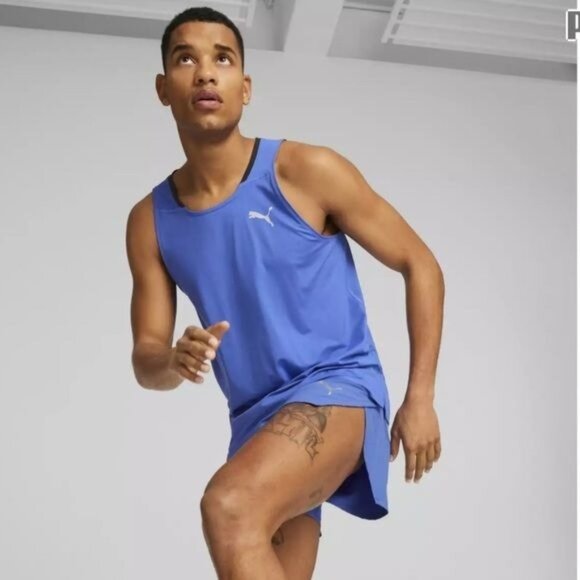 Puma Sport Lifestyle Tank Top S Blue Sleeveless Made In Honduras - Picture 6 of 9